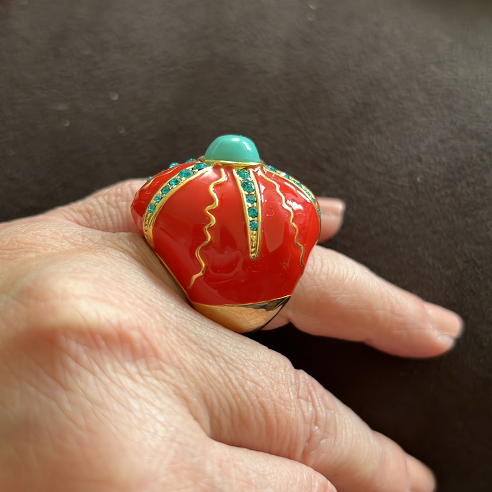 Red Enamel ring - Picture 2 of 2